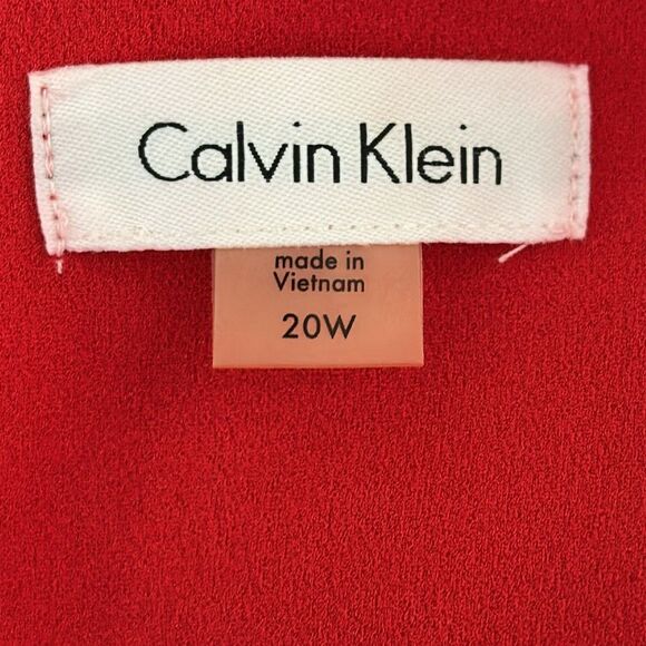 Calvin Klein Sheath Dress Size 20W Red Sunburst Sleeveless - Picture 8 of 8